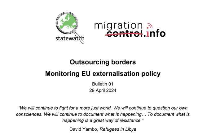 Rapport « Externalisation des frontières : Suivi de la politique d&rsquo;externalisation de l&rsquo;UE »